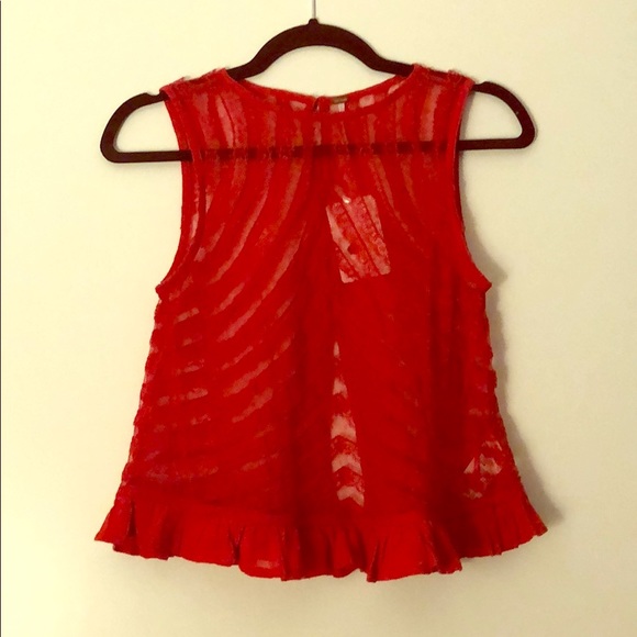 Free People Tops - Free People Red Lace Crop Top - NWT
